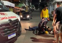 Entregador fica ferido em acidente na Adalberto Vale, em Manaus