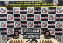 Polícia Militar apreende arma e munições após intervenção na Zona Leste de Manaus
