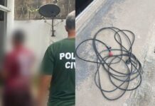 Mulher é agredida pelo marido com fio de alta tensão
