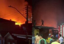 Incêndio de grandes proporções destrói residências em Tefé, no Amazonas