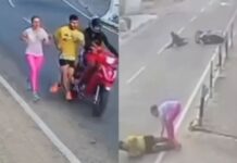 VÍDEO: Motociclista atropela corredor e foge sem prestar socorro