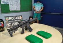 Vulgo “Urso”, líder do CV, é preso com fuzil e drogas em condomínio de luxo no Tarumã