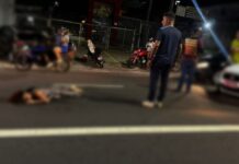 Passageira de moto fica em estado grave após acidente na Constantino Nery