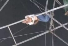 Pânico no ar: cadeira de roda-gigante quebra e homem fica pendurado