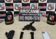 ROCAM apreende arma de fogo e detém suspeito na zona Leste de Manaus
