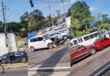 Motorista curioso causa novo acidente ao parar para ver batida na Constantino Nery, em Manaus