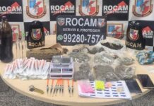 VÍDEO! ROCAM apreende maconha, haxixe e mais de 200 comprimidos em residencial na zona oeste de Manaus