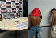 ROCAM prende dois suspeitos de tráfico de drogas em beco no bairro Nossa Senhora das Graças, em Manaus