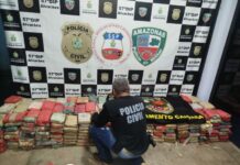 Meia tonelada de drogas é encontrada enterrada às margens de lago em Tefé