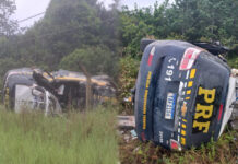 Policial Rodoviário Federal morre em grave acidente com viatura na BR-174, em Presidente Figueiredo