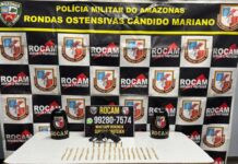 Polícia Militar apreende arma de fogo e drogas durante patrulhamento na zona leste de Manaus