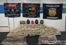 Base Arpão 3 intercepta mais de 220 kg de skunk avaliada em R$ 4,4 milhões nas proximidades de Barcelos