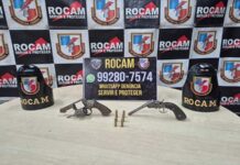 Rocam prende dois homens e apreende revólveres no bairro São Jorge na zona oeste de Manaus