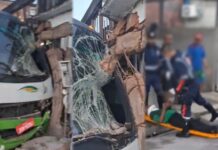 Micro-ônibus perde freios, invade casa e deixa rastro de destruição na Cidade Nova zona norte de Manaus
