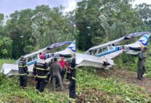 Avião derrapa em aeroclube de Manaus e mobiliza bombeiros