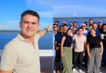 Prefeito David Almeida promove encontro com a imprensa para visita técnica à obra inédita do parque Encontro das Águas Rosa Almeida