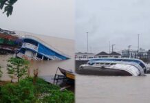 Chuva forte provoca naufrágio de embarcação na orla de Manacapuru no interior do Amazonas