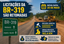 Justiça libera e Dnit retoma licitações para obras na BR-319