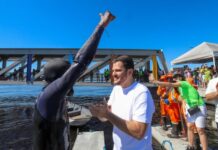 Prefeito Renato Junior recebe ativista “Homem-Peixe” em Manaus e reforça ações ambientais na capital