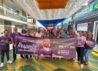 Prefeitura de Manaus amplia conscientização contra a violência à pessoa idosa com ações do Junho Violeta nas Ruas da Copa