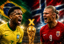 BRASIL ENFRENTA NORUEGA NAS OITAVAS E TENTA QUEBRAR TABU HISTÓRICO NA COPA DO MUNDO Brasil enfrenta a Noruega nas oitavas da Copa do Mundo de 2026