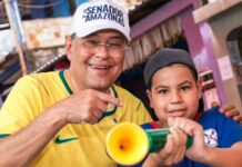 “O hexa do Amazonas é concluir a BR-319 e fazer obras que salvam vidas”, diz Braga na estreia do Brasil na Copa