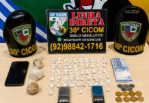 HOMEM É PRESO COM DROGAS E BALANÇAS DE PRECISÃO NO BAIRRO JORGE TEIXEIRA, EM MANAUS Homem preso com drogas durante ação da Polícia Militar no Jorge Teixeira.