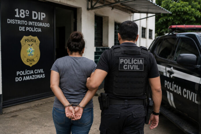 Mulher presa por homicídio em Manaus. Mulher presa por homicídio após anos foragida em Manaus.