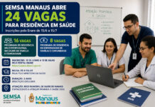 SEMSA MANAUS ABRE 24 VAGAS PARA PROGRAMAS DE RESIDÊNCIA EM SAÚDE COM BOLSA DE R$ 4,1 MIL Profissionais participam de programa de residência em saúde da Semsa Manaus.