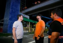 Prefeito Renato Junior acompanha avanço da nova passarela da Torquato Tapajós e reforça compromisso com mobilidade e segurança