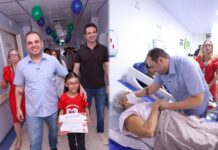 Governador Roberto Cidade acompanha cirurgia telemonitorada e vistoria obras do Hospital Francisca Mendes