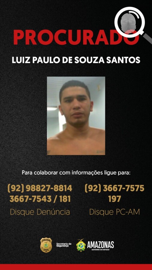 Da Jujuba procurado pela Polícia Civil em Manaus durante a Operação Happy Birthday.