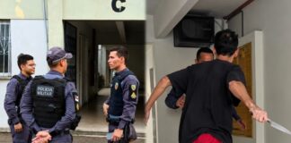 FUNCIONÁRIO DE CONDOMÍNIO É MORTO EM MANAUS APÓS DISCUSSÃO COM MORADOR NO CONJUNTO TOCANTINS Perícia e equipes policiais no Conjunto Tocantins, onde funcionário de condomínio foi morto a facadas em Manaus.