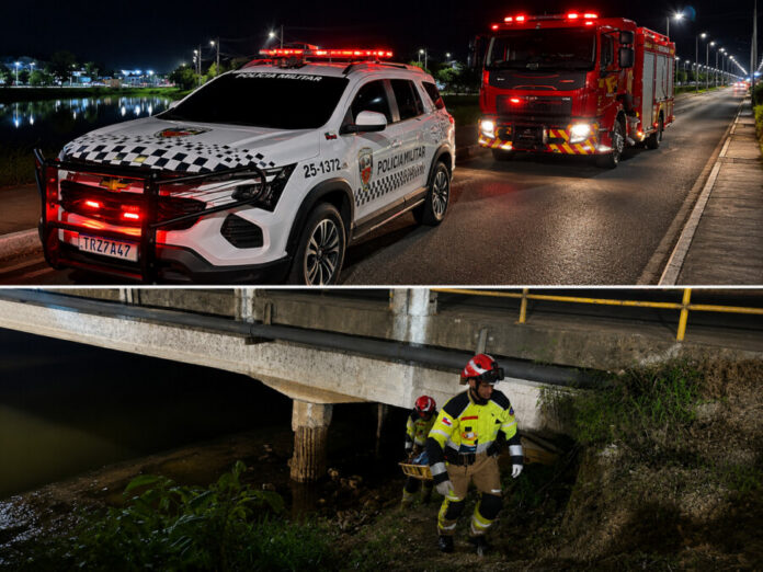 Corpo de mulher é encontrado embaixo da Ponte do Quarenta Corpo de mulher é encontrado embaixo da Ponte do Quarenta durante operação da polícia e dos bombeiros.