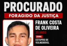 POLÍCIA CIVIL DIVULGA IMAGEM DE FORAGIDO CONDENADO POR ESTUPRO DE VULNERÁVEL EM PARINTINS Frank Costa de Oliveira procurado pela Polícia Civil do Amazonas