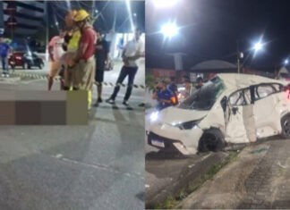 Sequência de acidentes deixa um morto e feridos em Manaus