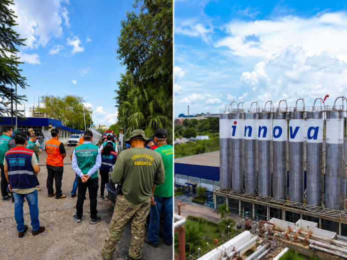 Multa da Innova após vazamento de estireno Fiscalização durante multa da Innova após vazamento de estireno em Manaus