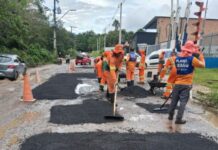 Prefeitura intensifica recuperação asfáltica em rua do Tarumã, na zona Oeste de Manaus