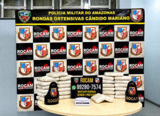 ROCAM APREENDE 27 TABLETES DE SKUNK APÓS DENÚNCIA NA ZONA LESTE DE MANAUS Policiais da Rocam apreendem 27 tabletes de skunk no bairro Gilberto Mestrinho, em Manaus.