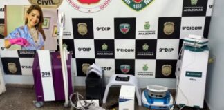 MULHER É PRESA NOVAMENTE EM MANAUS SUSPEITA DE SE PASSAR POR BIOMÉDICA Hozana Carneiro Ximenes durante prisão em Manaus