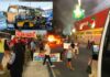 MOTORISTAS DOS “AMARELINHOS” INCENDEIAM MICRO-ÔNIBUS DURANTE PROTESTO EM MANAUS Protesto dos Amarelinhos em Manaus com micro-ônibus incendiado