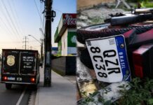 MOTOCICLISTA MORRE APÓS ATROPELAR PEDESTRE E BATER EM POSTE NA GRANDE CIRCULAR, EM MANAUS