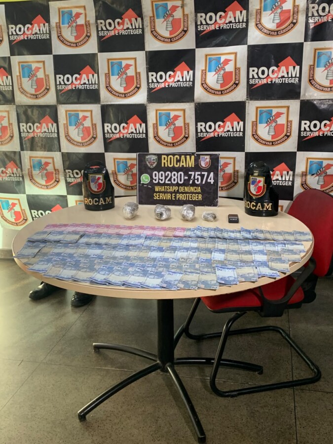 Rocam apreende drogas e dinheiro no bairro Dom Pedro Rocam apreende drogas e dinheiro no bairro Dom Pedro durante ação policial